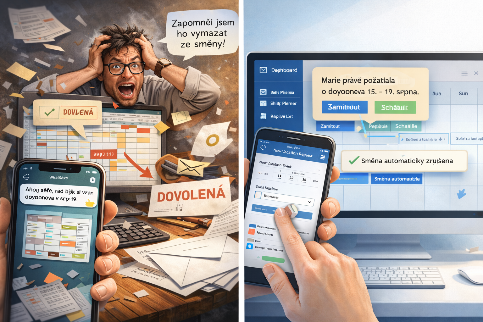 Konec papírových žádanek: Jak na digitální evidenci absencí bez chaosu v rozpisu